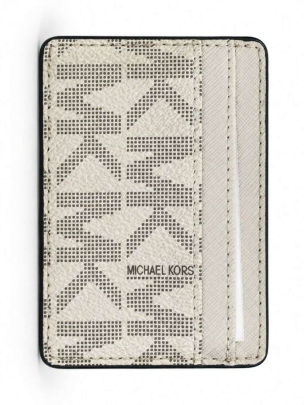 Michael Kors Cream MK Monogram Key Card Holder Wallet
